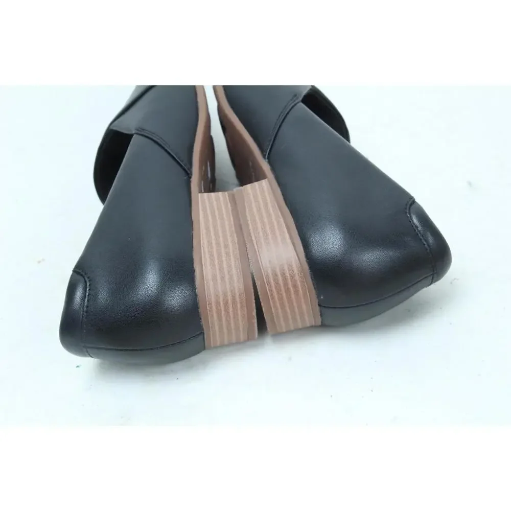 Clark's Collection Juliet Palm Slip-On Leather Flats Black Loafer Womens 10 M